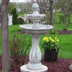 Sunnydaze Decor 2-Tier Arcade Solar Water Fountain -Sunny Decor Shop 357821 PT1. AC SS1800 V1641946945