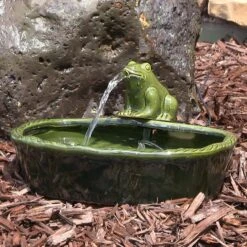 Sunnydaze Decor Ceramic Solar Frog Outdoor Water Fountain -Sunny Decor Shop 357825 PT6. AC SS1800 V1641947259