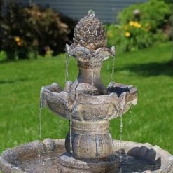 Sunnydaze Decor 2-Tier Pineapple Solar Water Fountain -Sunny Decor Shop 357827 PT5. AC SS1800 V1641943894