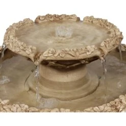 Sunnydaze Decor 2-Tier Beveled Flower Birdbath Water Fountain -Sunny Decor Shop 357831 PT2. AC SS1800 V1641949392