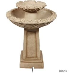 Sunnydaze Decor 2-Tier Beveled Flower Birdbath Water Fountain -Sunny Decor Shop 357831 PT6. AC SS1800 V1641946942