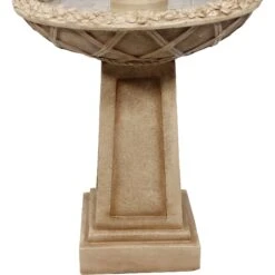 Sunnydaze Decor 2-Tier Beveled Flower Birdbath Water Fountain -Sunny Decor Shop 357831 PT7. AC SS1800 V1641947784