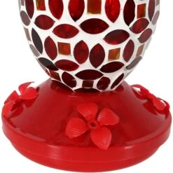 Sunnydaze Decor Red Mosaic Glass Flower Hummingbird Feeder -Sunny Decor Shop 357833 PT1. AC SS1800 V1642179436