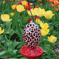 Sunnydaze Decor Red Mosaic Glass Flower Hummingbird Feeder -Sunny Decor Shop 357833 PT2. AC SS1800 V1642179388