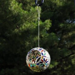 Sunnydaze Decor Rainbow Daisies Mosaic Glass Fly-Through Hanging Bird Feeder 18 Sunnydaze Decor Rainbow Daisies Mosaic Glass Fly-Through Hanging Bird Feeder -Sunny Decor Shop 357841 PT7. AC SS1800 V1641947230