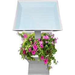 Oakland Living Modern Square Cast Bird Bath & Planter Vase Combo -Sunny Decor Shop 357974 PT3. AC SS1800 V1643061836