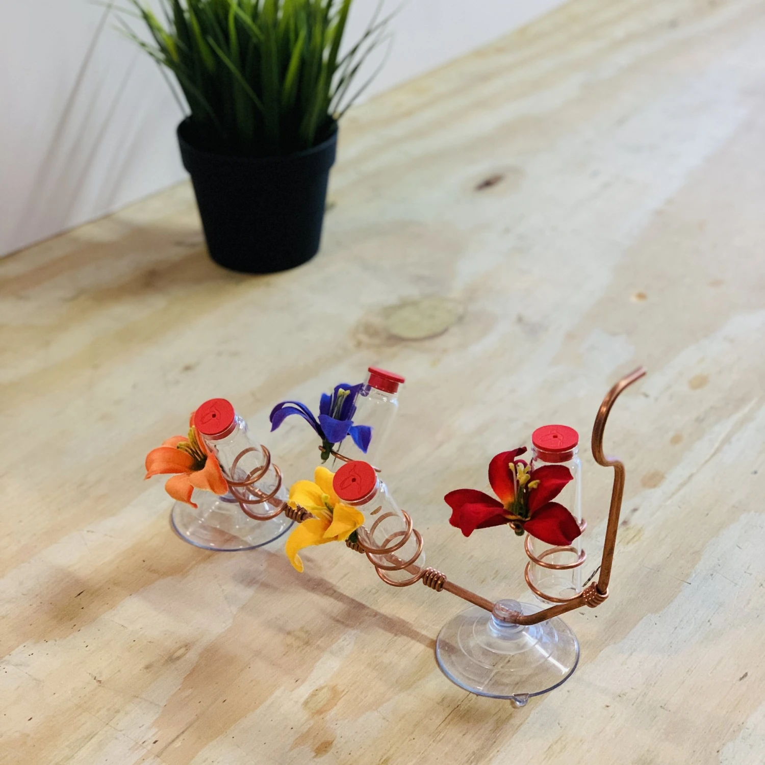 Sweet Feeders Classic Window Bird Feeder, Copper, 4 Station 5 Sweet Feeders Classic Window Bird Feeder, Copper, 4 Station - Image 3