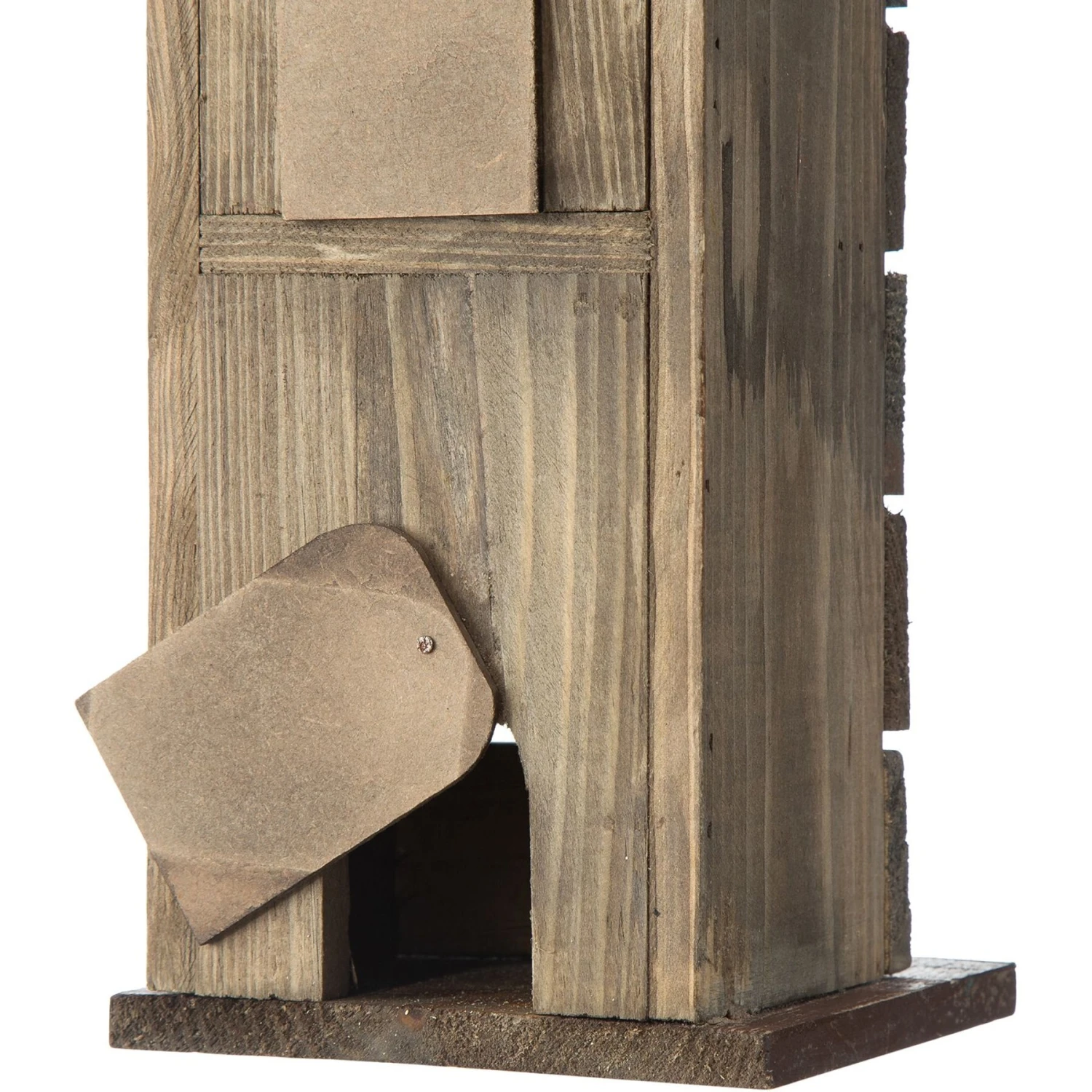 Glitzhome Two-Tiered Distressed Solid Wood Birdhouse With 3D Rustic Flowers 10 Glitzhome Two-Tiered Distressed Solid Wood Birdhouse With 3D Rustic Flowers - Image 8