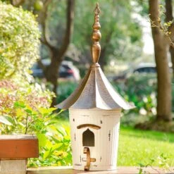 Glitzhome Farmhouse Metal Pagoda Birdhouse With Bronze Roof -Sunny Decor Shop 368220 PT7. AC SS1800 V1645648023