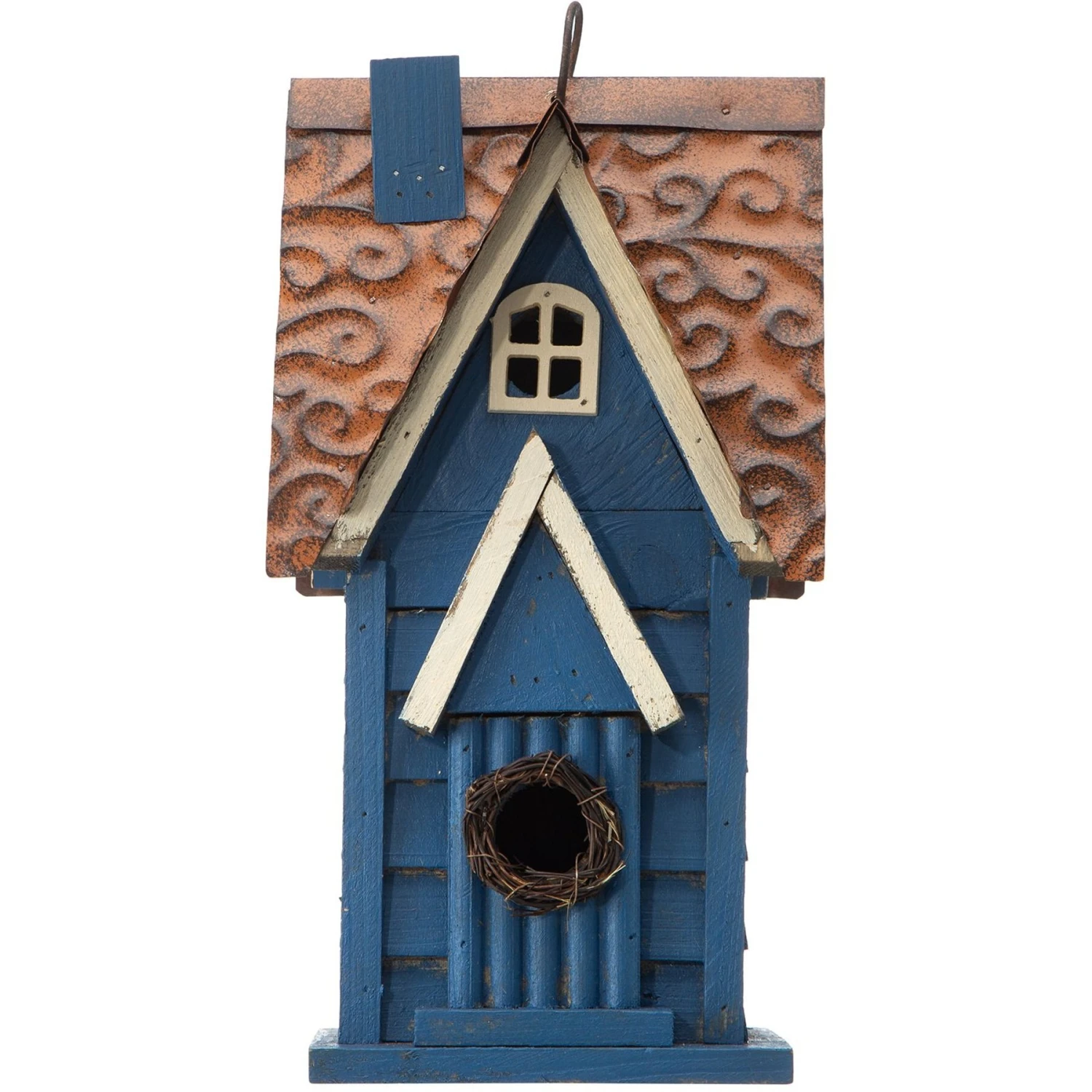 Glitzhome Distressed Solid Wood Cottage Birdhouse 3 Glitzhome Distressed Solid Wood Cottage Birdhouse