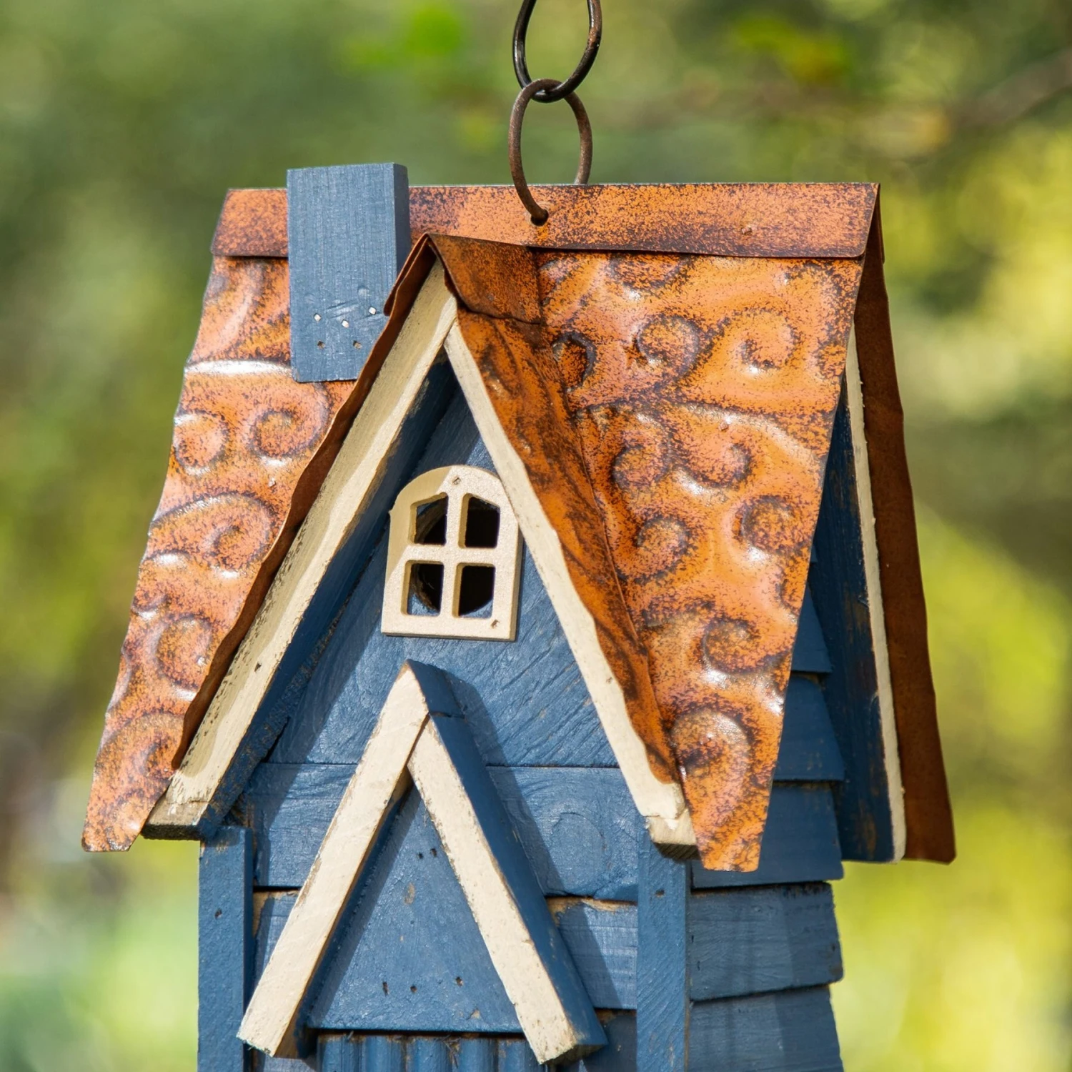 Glitzhome Distressed Solid Wood Cottage Birdhouse 8 Glitzhome Distressed Solid Wood Cottage Birdhouse - Image 6
