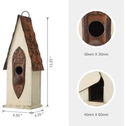 Glitzhome Washed White Distressed Solid Wood Birdhouse -Sunny Decor Shop 368236 PT1. AC SS1800 V1663105592
