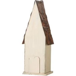 Glitzhome Washed White Distressed Solid Wood Birdhouse -Sunny Decor Shop 368236 PT6. AC SS1800 V1663106781