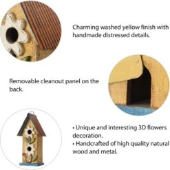 Glitzhome Two-Tiered Distressed Solid Wood Birdhouse With 3D Flowers 12 Glitzhome Two-Tiered Distressed Solid Wood Birdhouse With 3D Flowers -Sunny Decor Shop 368246 PT2. AC SS1800 V1663106904
