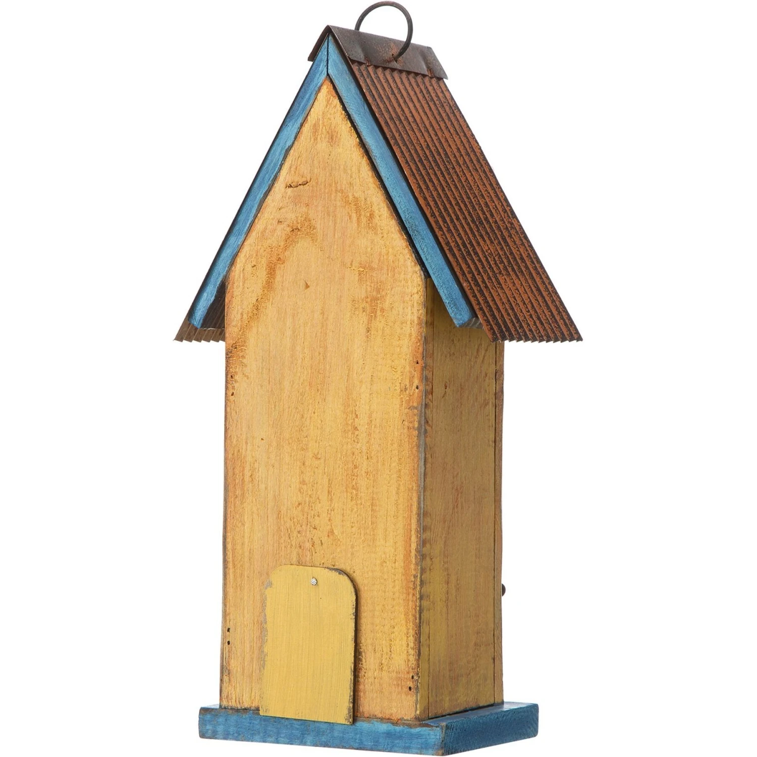 Glitzhome Two-Tiered Distressed Solid Wood Birdhouse With 3D Flowers 9 Glitzhome Two-Tiered Distressed Solid Wood Birdhouse With 3D Flowers - Image 7