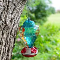 Red Carpet Studios Hummingbird Feeder, Blue, 37.19-oz -Sunny Decor Shop 371098 PT1. AC SS1800 V1647895946