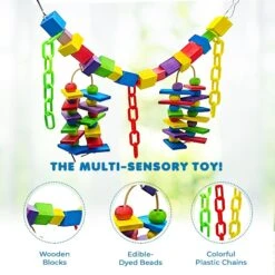 SunGrow Large Hammock Swing For Parrot & Cockatiel, Bridge Blocks Bird Toy -Sunny Decor Shop 371293 PT2. AC SS1800 V1691601706