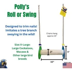 Polly's Pet Products Bird Roll Or Swing, Multicolor -Sunny Decor Shop 504222 PT2. AC SS1800 V1677536433