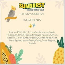 Higgins Sunburst Gourmet Treats Dried Fruits & Veggies Small Cockaiel & Canary Bird Treats, 3-oz Bag -Sunny Decor Shop 518806 PT2. AC SS1800 V1682699938