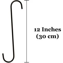 SunGrow S Hook Heavy Duty Metal Bird Feeder & Hanging Plant Holder, Black, 12-in, 2 Count -Sunny Decor Shop 533502 PT5. AC SS1800 V1703880893