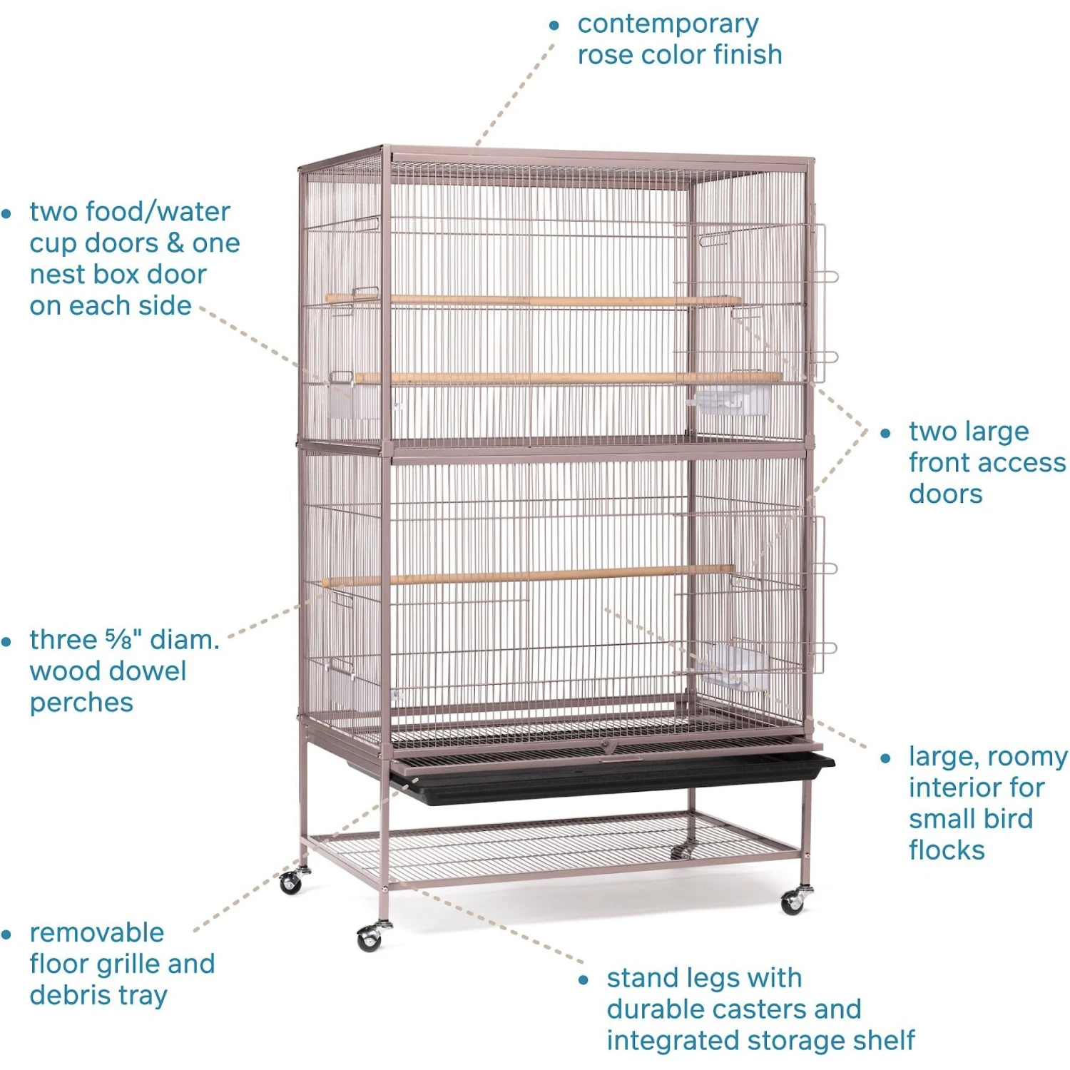 Prevue Pet Products Flight Bird Cage, Rose 5 Prevue Pet Products Flight Bird Cage, Rose - Image 3