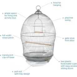 Prevue Pet Products Sonata Bird Cage, Gray -Sunny Decor Shop 536470 PT2. AC SS1800 V1680187659
