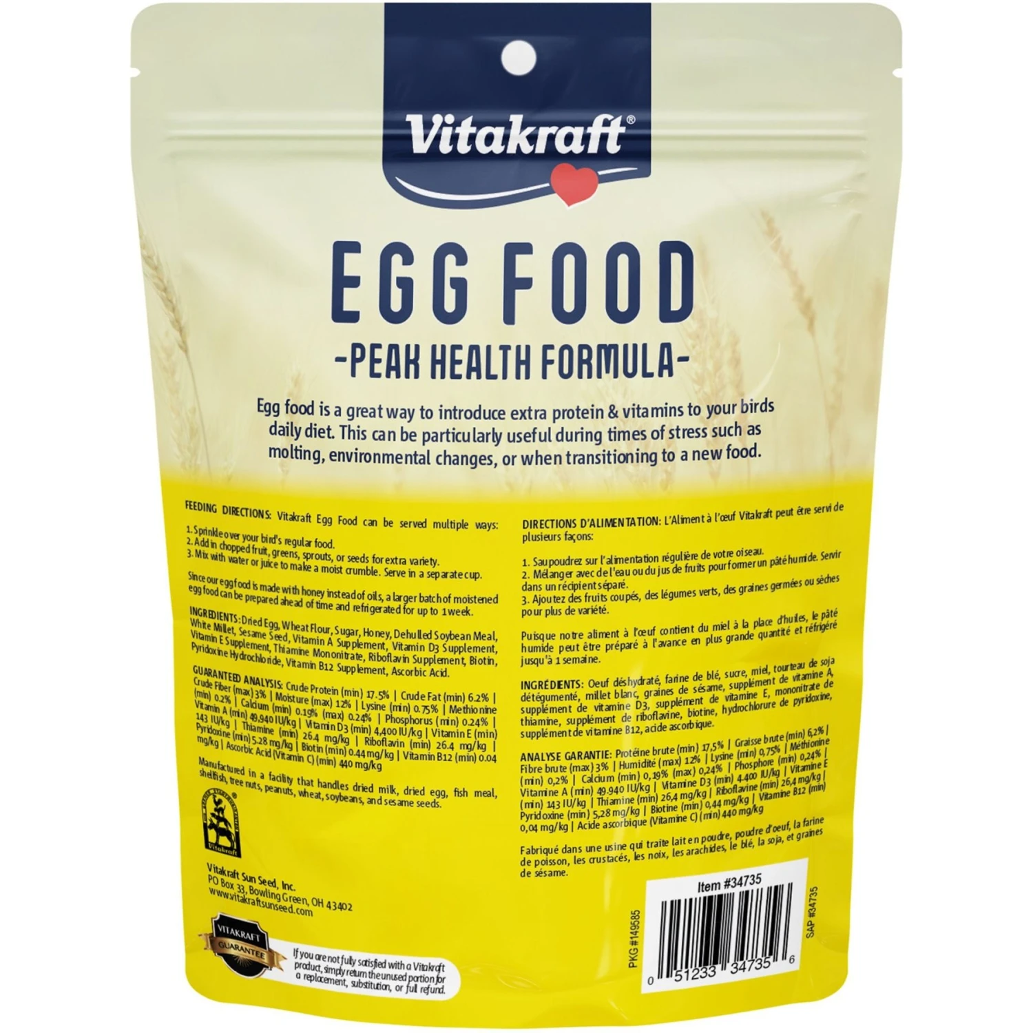 Vitakraft VitaSmart Egg Food Daily Calcium Supplement For Birds, 1.1-lb Bag 4 Vitakraft VitaSmart Egg Food Daily Calcium Supplement For Birds, 1.1-lb Bag - Image 2