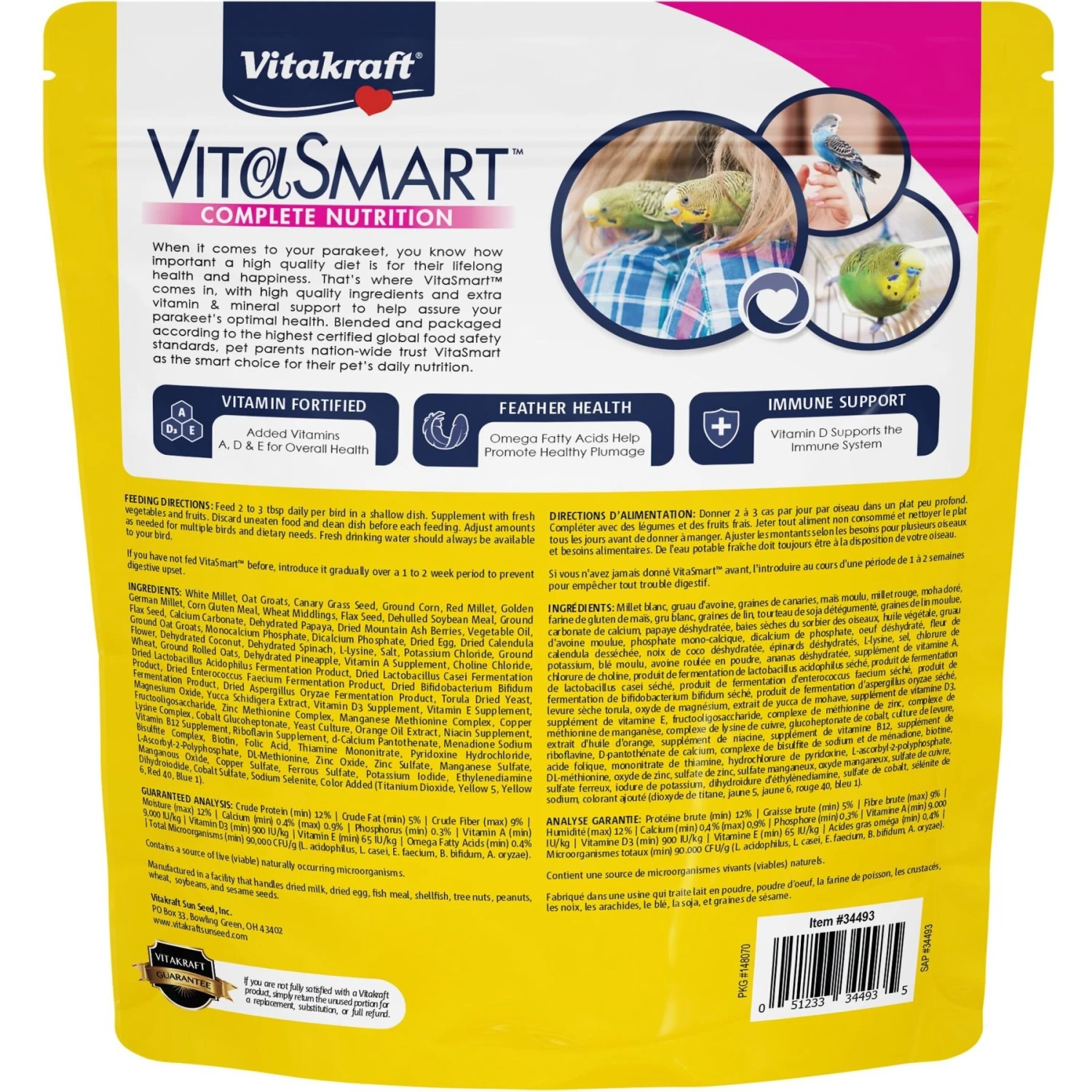 Vitakraft Vita Smart Gourmet Fortified Daily Parakeet Bird Food, 2-lb Bag 4 Vitakraft Vita Smart Gourmet Fortified Daily Parakeet Bird Food, 2-lb Bag - Image 2