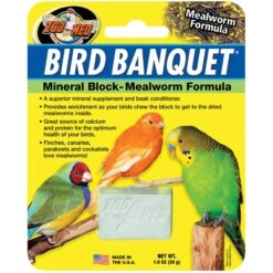 Zoo Med Bird Banquet Mealworm Formula Mineral Block, 1-oz Pouch
