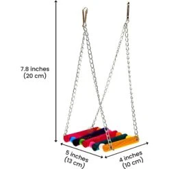 SunGrow Colorful Wooden Parakeet & Budgie Bird Cage Hanging Hammock Swing & Perch -Sunny Decor Shop 640718 PT5. AC SS1800 V1678994052