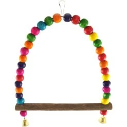 SunGrow Colorful Beaded Parakeet Bird Swing & Perch Stand With Mini Bells Cage Accessories -Sunny Decor Shop 640734 PT1. AC SS1800 V1678992357