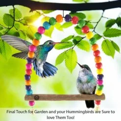 SunGrow Colorful Beaded Parakeet Bird Swing & Perch Stand With Mini Bells Cage Accessories -Sunny Decor Shop 640734 PT2. AC SS1800 V1678998331