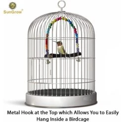 SunGrow Colorful Beaded Parakeet Bird Swing & Perch Stand With Mini Bells Cage Accessories -Sunny Decor Shop 640734 PT3. AC SS1800 V1679000924