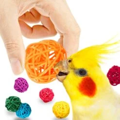 SunGrow 1.2-in Rattan Balls Bird Toy, 32 Count