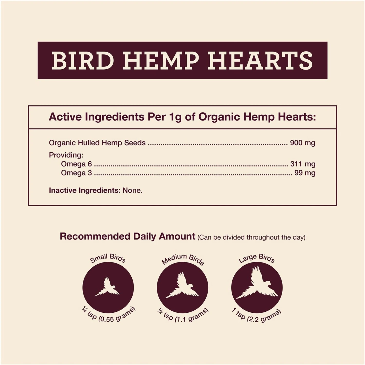 Hemp Well Bird Hemp Hearts Bird Supplement 5 Hemp Well Bird Hemp Hearts Bird Supplement - Image 3