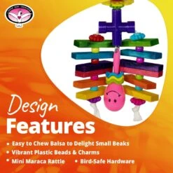 Super Bird Creations Rainbow Rattler Bird Toy -Sunny Decor Shop 655846 PT8. AC SS1800 V1684348016