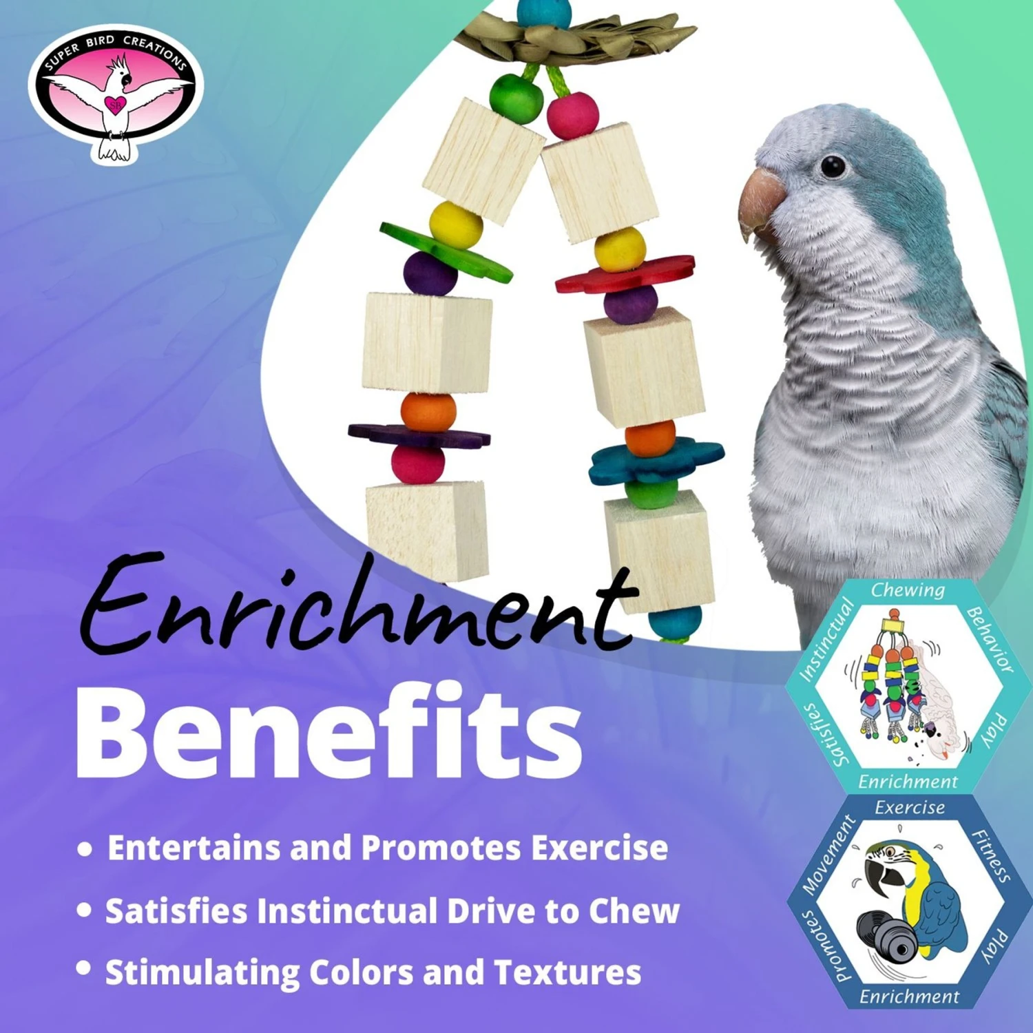 Super Bird Creations Balsa Flowers Bird Toy 5 Super Bird Creations Balsa Flowers Bird Toy - Image 3