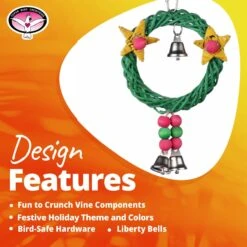 Super Bird Creations Xmas Wreath Vine Swing Bird Toy -Sunny Decor Shop 656070 PT8. AC SS1800 V1684334469