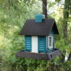 North States Lakeside Cabin Bird Feeder, Teal -Sunny Decor Shop 659118 PT1. AC SS1800 V1664894149