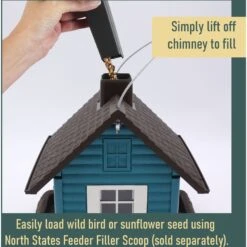 North States Lakeside Cabin Bird Feeder, Teal -Sunny Decor Shop 659118 PT2. AC SS1800 V1664894149