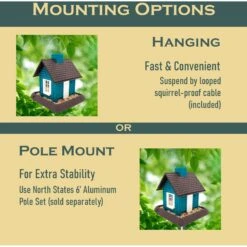 North States Lakeside Cabin Bird Feeder, Teal -Sunny Decor Shop 659118 PT4. AC SS1800 V1664894148