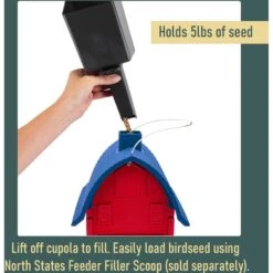 North States Americana Barn Bird Feeder, Red & Blue -Sunny Decor Shop 659134 PT2. AC SS1800 V1664894149