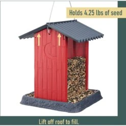 North States Shed Bird Feeder, Red -Sunny Decor Shop 659182 PT2. AC SS1800 V1664894091