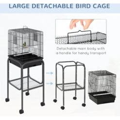 PawHut 44.5-in Metal Indoor Starter Kit Bird Cage -Sunny Decor Shop 660870 PT6. AC SS1800 V1664832696