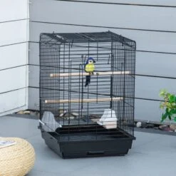 PawHut 28-in Steel With Open Play Top Bird Cage, Black -Sunny Decor Shop 660902 PT3. AC SS1800 V1664833041