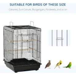 PawHut 28-in Steel With Open Play Top Bird Cage, Black -Sunny Decor Shop 660902 PT5. AC SS1800 V1664834508