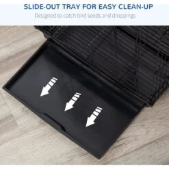 PawHut 28-in Steel With Open Play Top Bird Cage, Black -Sunny Decor Shop 660902 PT6. AC SS1800 V1664832463