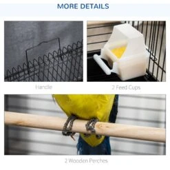 PawHut 28-in Steel With Open Play Top Bird Cage, Black -Sunny Decor Shop 660902 PT8. AC SS1800 V1664834389