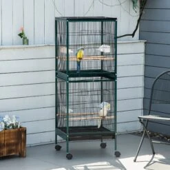 PawHut 55-in 2-in1 Aviary Bird Cage, Green 14 PawHut 55-in 2-in1 Aviary Bird Cage, Green -Sunny Decor Shop 660966 PT3. AC SS1800 V1664833487