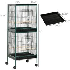 PawHut 55-in 2-in1 Aviary Bird Cage, Green 15 PawHut 55-in 2-in1 Aviary Bird Cage, Green -Sunny Decor Shop 660966 PT4. AC SS1800 V1664894755